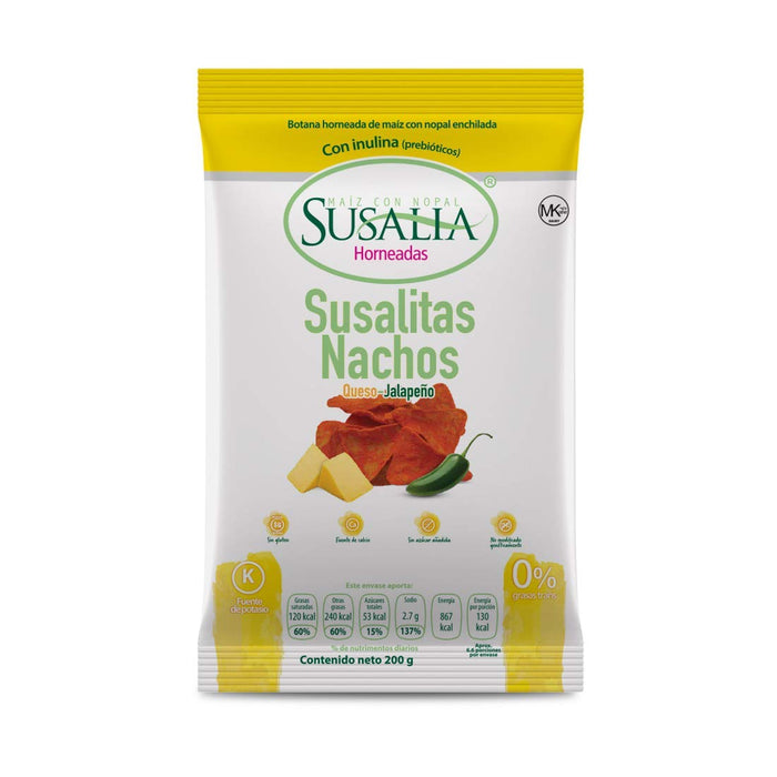 Susalia Baked Cactus and Corn SUSALITA NACHO 200GR - Case with 10 Bags of 7.05 oz