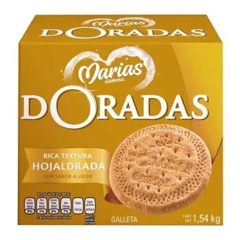 Gamesa Marias Doradas. Delicious Mexican Traditional Cracker Cookies. One Box with 8 packages. 1.54 Kg. Great for Lunch, Snack or Camping. Ideal with Milk, Coffee, Nutella or Jam. - Nativo
