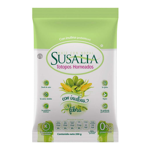 Susalia Baked Cactus and Corn TOTOPOS - Case with 8 Bags of 7.05 oz - Nativo