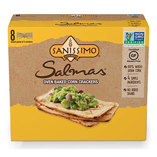 Sanissimo Salmas Oven Baked Corn Crackers, 100% Whole Grain, Gluten Free, 8pack - Nativo