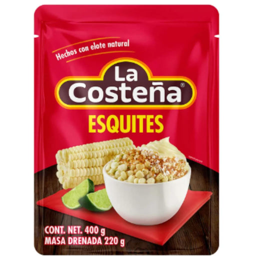 Esquites La Costeña Pouch 400gr 100% natural traditional Mexican flavor. - Nativo