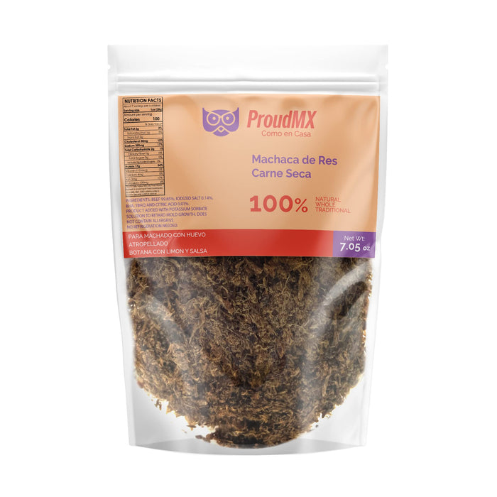 ProudMX - Machacado de Res Premium - Beef Shredded Jerkey - Carne Seca de Res desebrada from Mexico - 7.05oz (200grs) - - Nativo