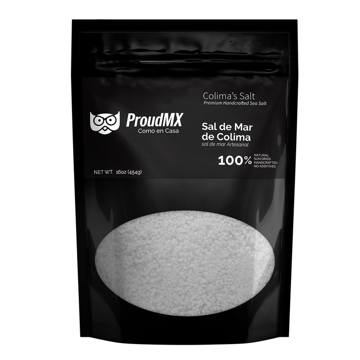 ProudMX Gourmet Sea Salt - Sal de Mar de Colima, Natural, Handcrafted Mexico, Premium, gluten free, great for cooking - 1 pound - Nativo