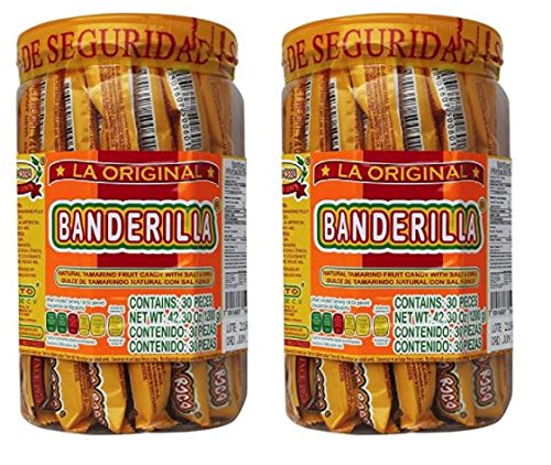 Banderilla Tama-Roca Tamarindo Mexican Candy Sticks. Contains 30 Pieces of Spicy Tamarind Candy With Salt And Chili 42.3 oz. (Pack of 2) - Nativo