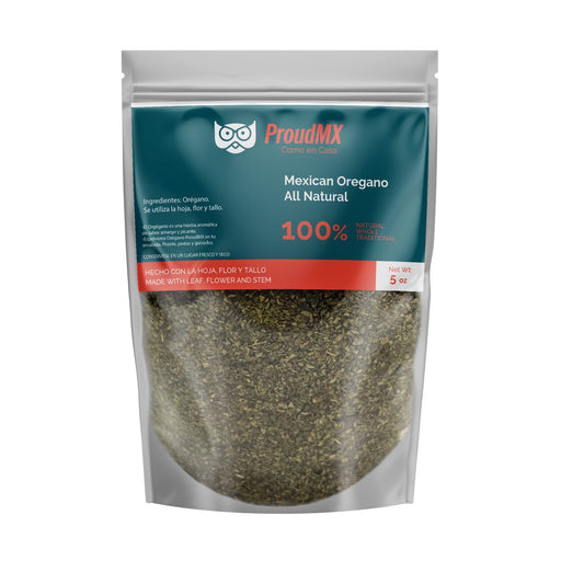 ProudMX - Premium Dried Mexican Oregano  Fresh and Fragrant - Dried Whole Leaves - Resealable Bag - Use in Mexican Recipes like Pozole, Enchiladas, tacos and carne asada - 5oz (140grs) - - Nativo