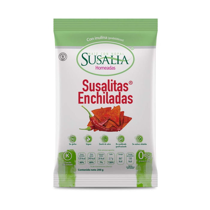 Susalia Baked Cactus and Corn SUSALITAS ENCHILADAS - Case with 10 Bags of 7.1 oz